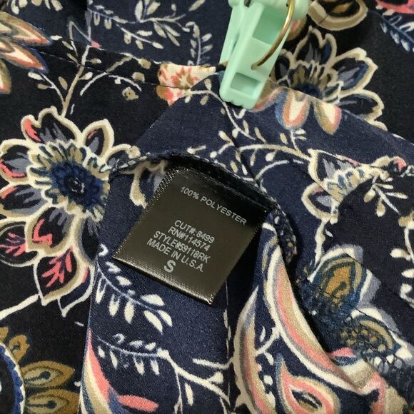 Ro & De Nordstrom Boho Hippie Paisley Asymmetrical Hem Blouse Size Small - Picture 6 of 11